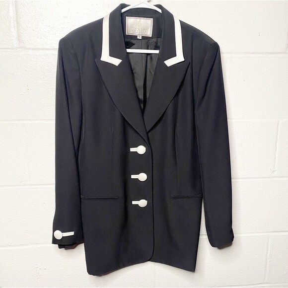 Vintage Givoldi Cout New York Women's Blazer Jacket Black  SZ 16 Made In USA - Picture 1 of 10